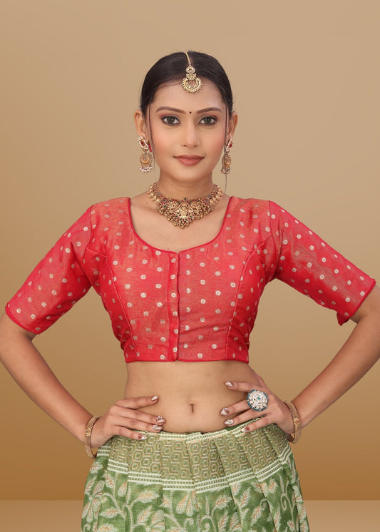 GAJARI PINK JACQUARD BLOUSE - LUBA