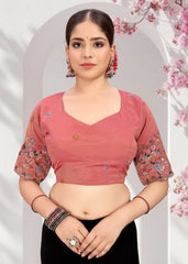 LUBA Elegant Cut - Out Back Blouse with Beadswork Sleeves - LUBA