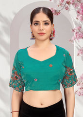 LUBA Elegant Cut - Out Back Blouse with Beadswork Sleeves - LUBA