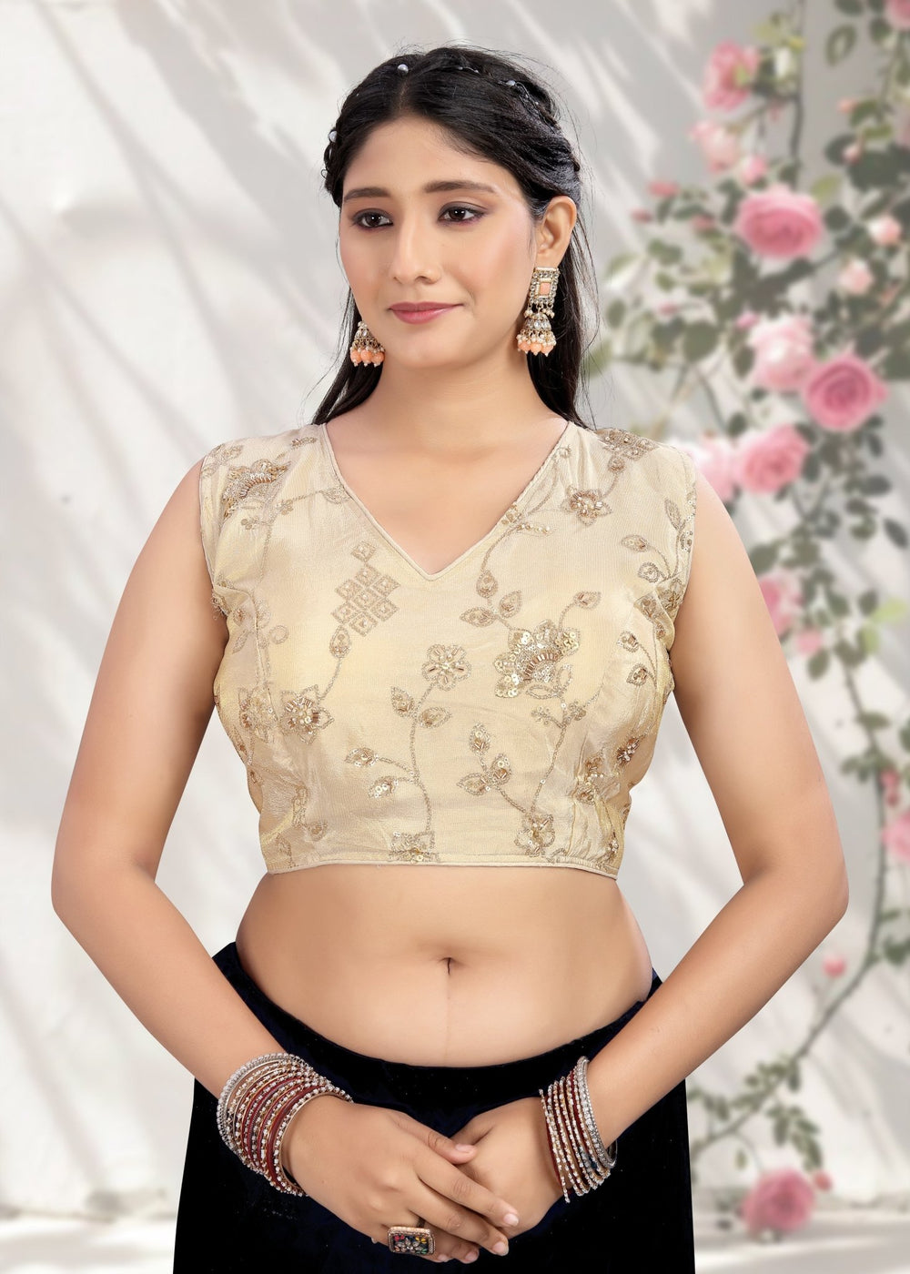 LUBA Ruffle Crop Blouse with Elegant Embroidery - LUBA