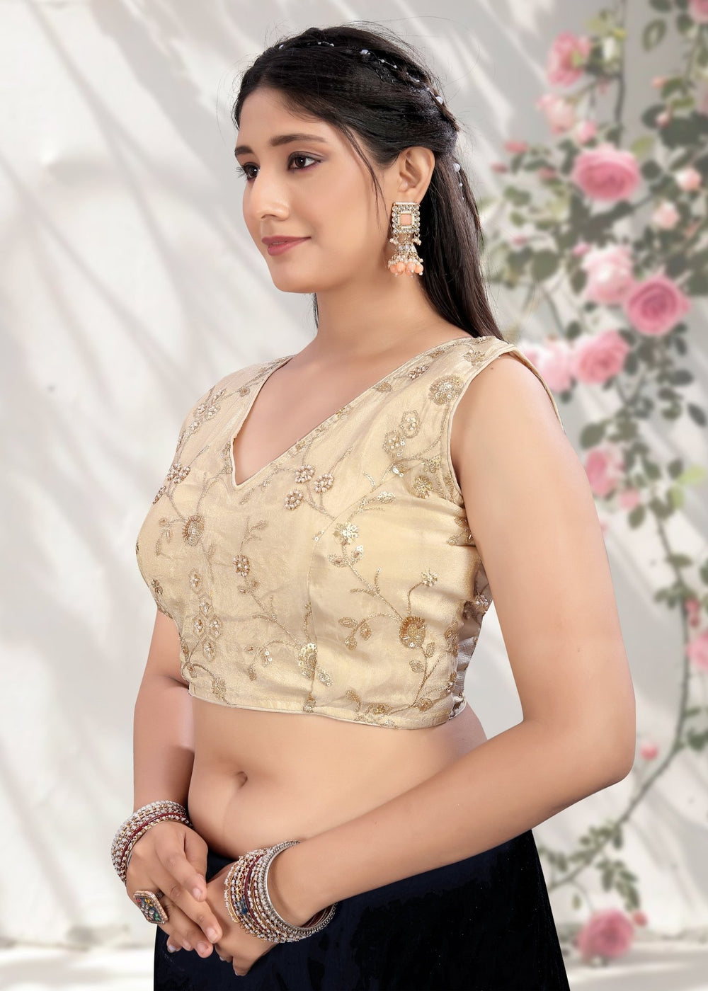 LUBA Ruffle Crop Blouse with Elegant Embroidery - LUBA