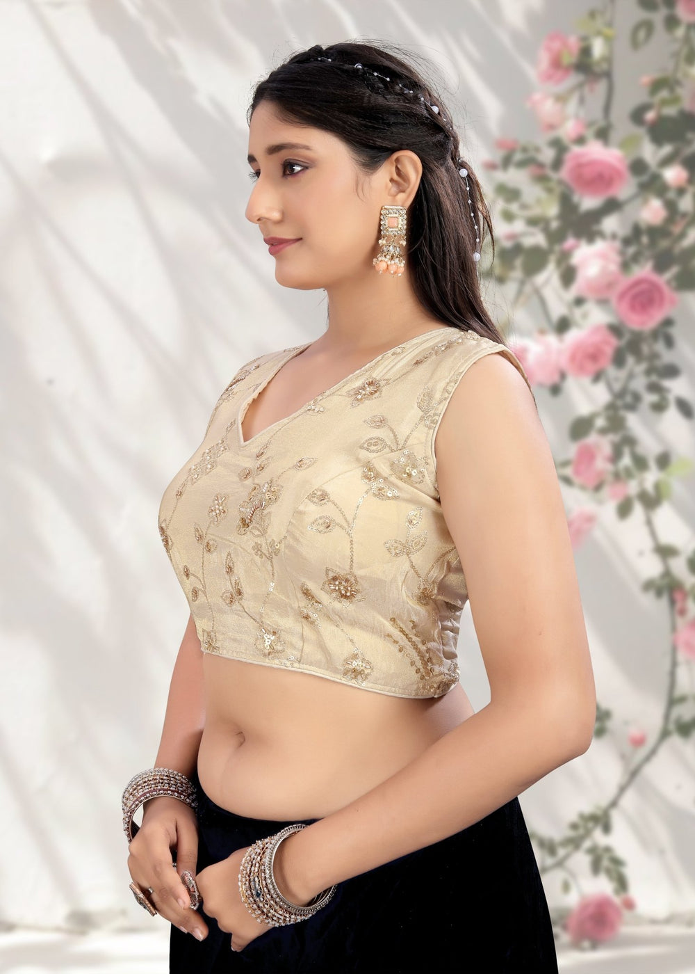 LUBA Ruffle Crop Blouse with Elegant Embroidery - LUBA