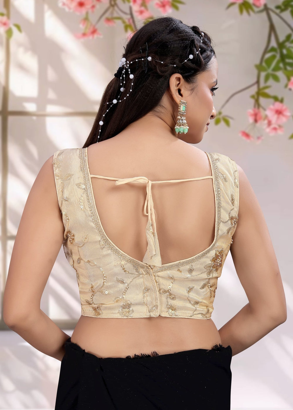 Ruffle Crop Blouse with Elegant Embroidery - LUBA