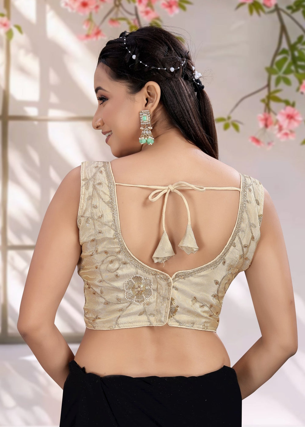 Ruffle Crop Blouse with Elegant Embroidery - LUBA