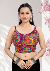 Ruffle Crop Blouse with Elegant Embroidery - LUBA