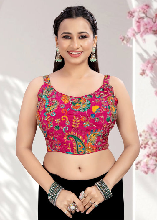 Ruffle Crop Blouse with Elegant Embroidery - LUBA