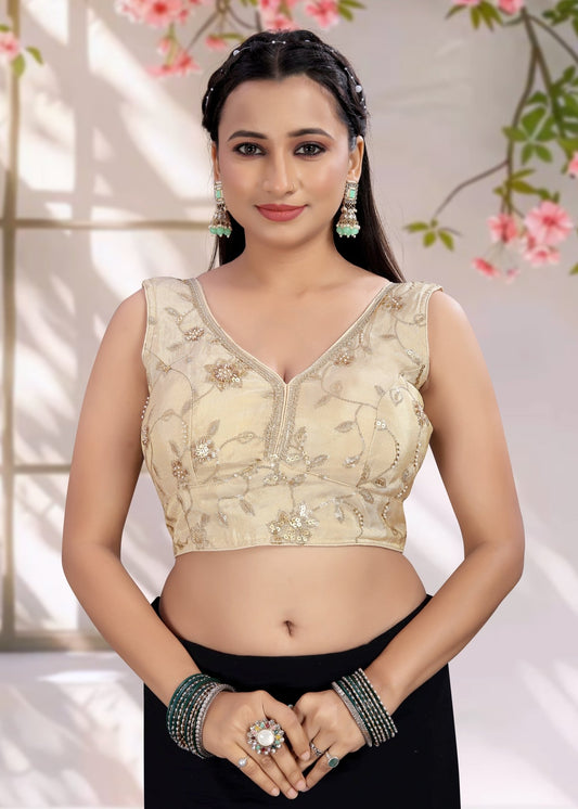 Ruffle Crop Blouse with Elegant Embroidery - LUBA