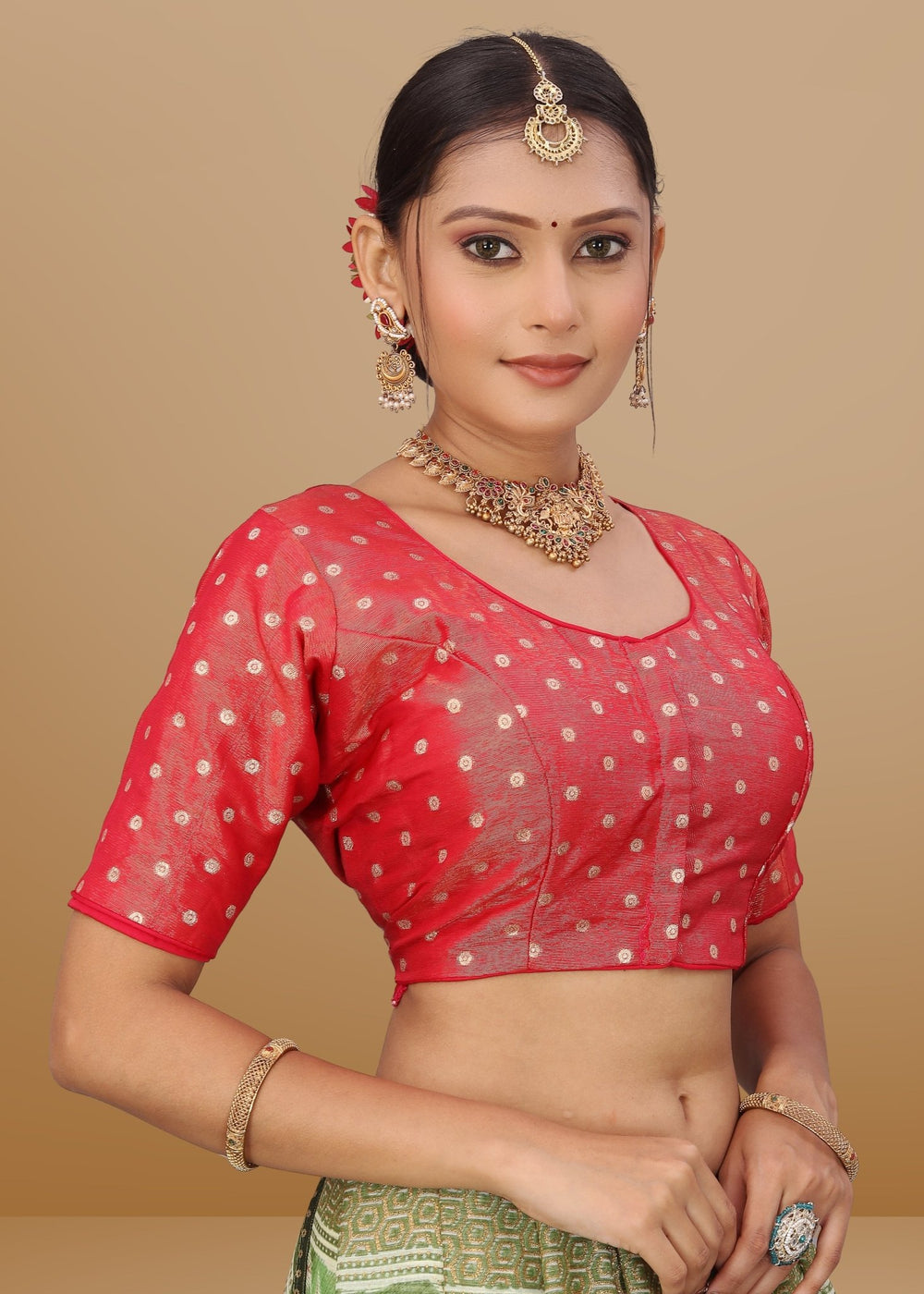 GAJARI PINK JACQUARD BLOUSE - LUBA