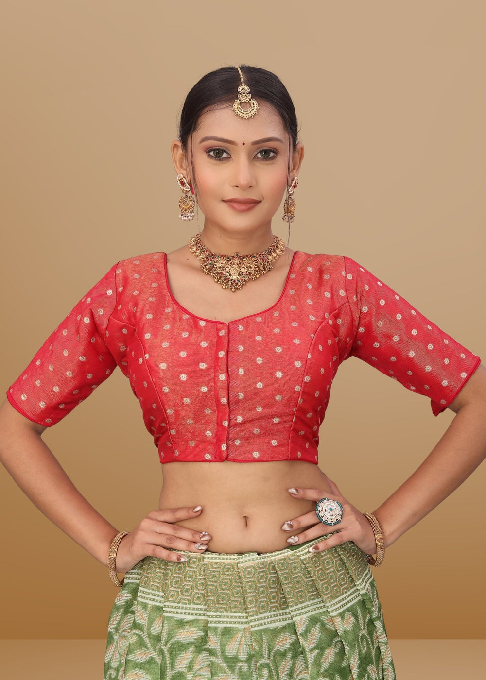 GAJARI PINK JACQUARD BLOUSE - LUBA