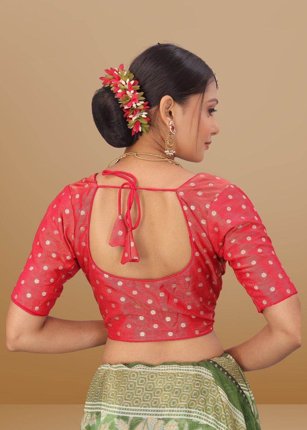 GAJARI PINK JACQUARD BLOUSE - LUBA