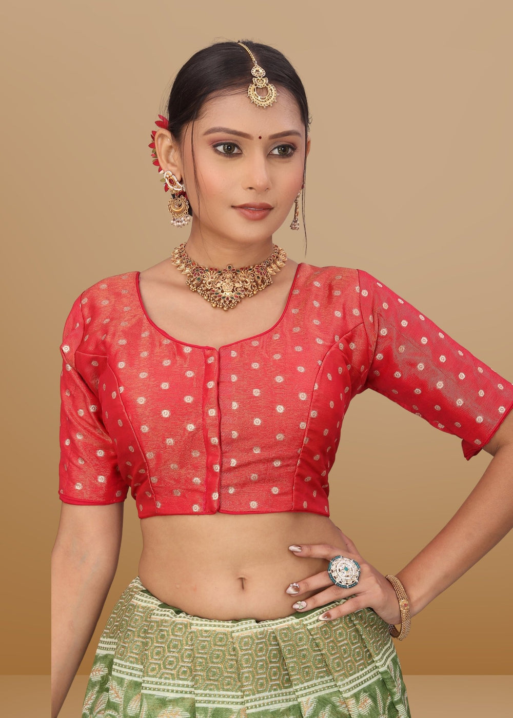 GAJARI PINK JACQUARD BLOUSE - LUBA