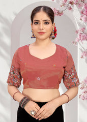 LUBA Elegant Cut - Out Back Blouse with Beadswork Sleeves - LUBA