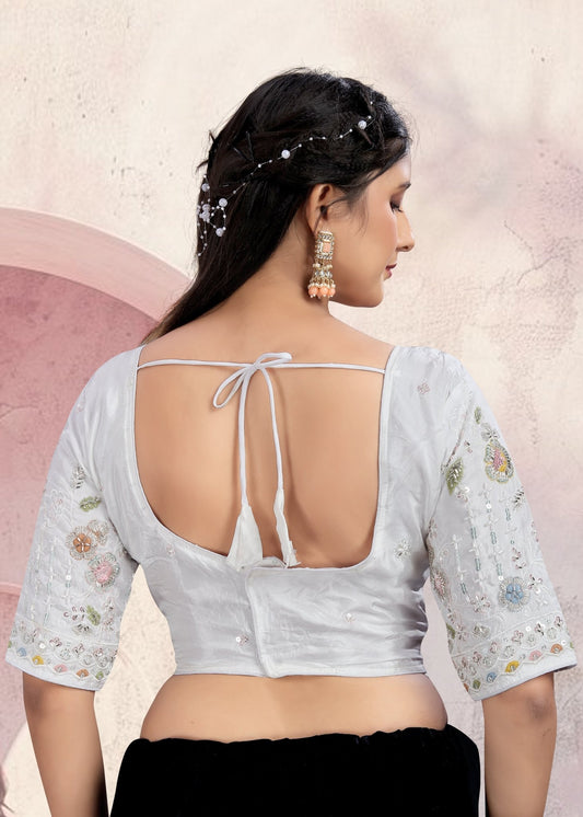 LUBA Ruffle Crop Blouse with Elegant Embroidery - LUBA