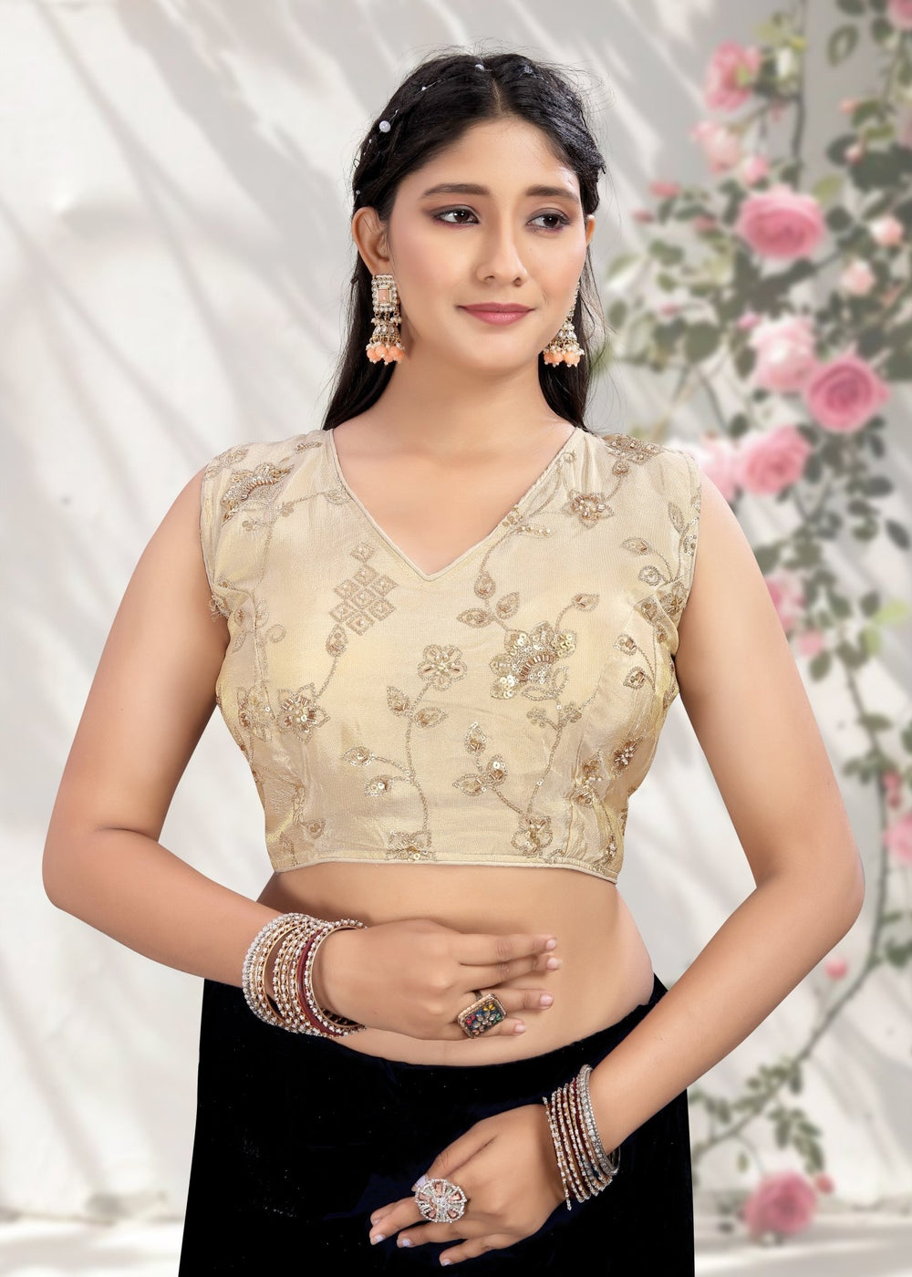 LUBA Ruffle Crop Blouse with Elegant Embroidery - LUBA