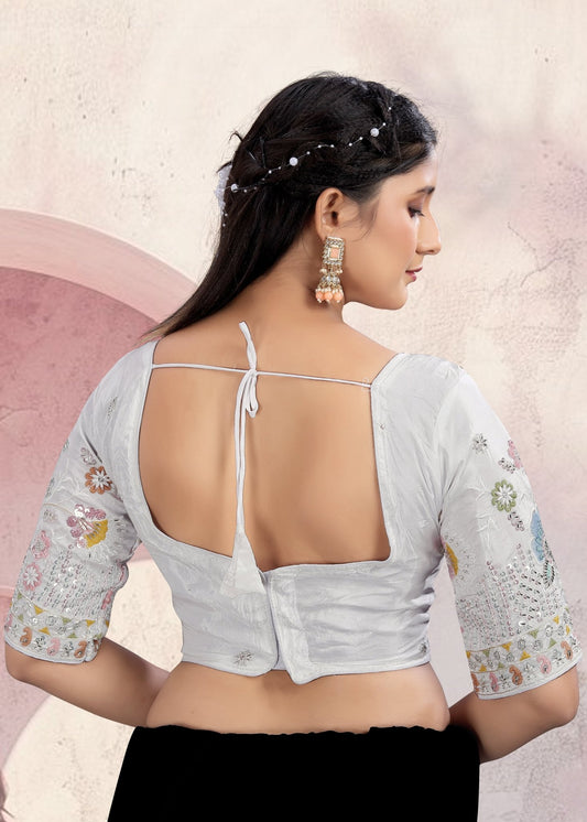 LUBA Ruffle Crop Blouse with Elegant Embroidery - LUBA