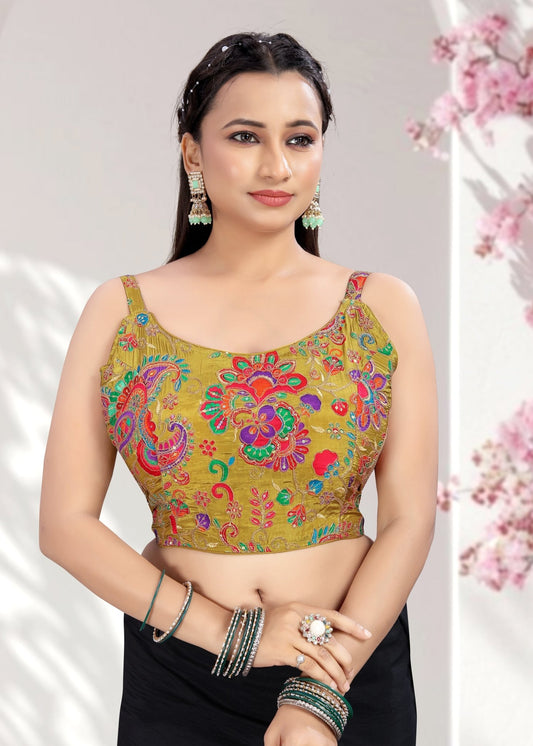 Ruffle Crop Blouse with Elegant Embroidery - LUBA