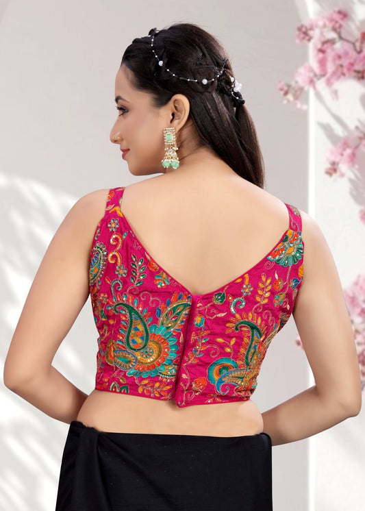 Ruffle Crop Blouse with Elegant Embroidery - LUBA