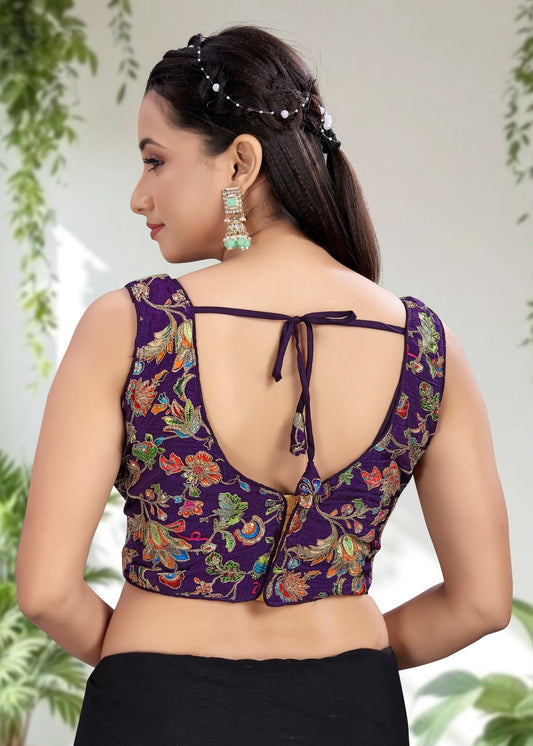 WINE | NATURAL CREPE | POSITION PRINT WORK BLOUSE - LUBA